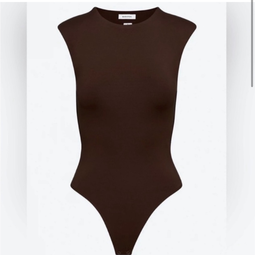 Aritzia Babaton contour shoulder pad bodysuit size XXS coffee bean brown NWT NEW